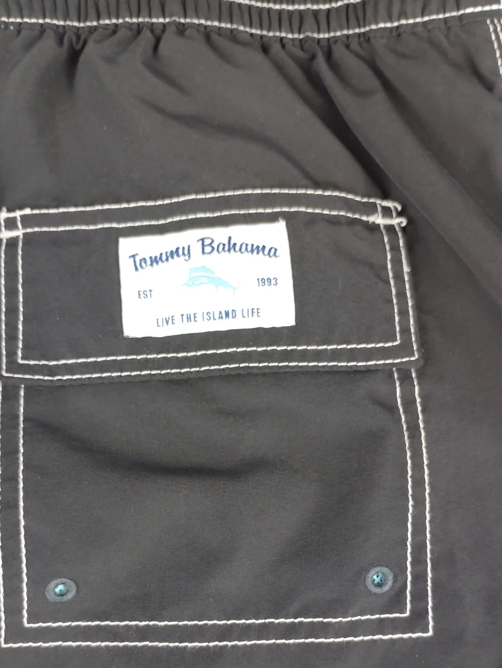 Tommy Bahama Men's Black Swim Trunks.